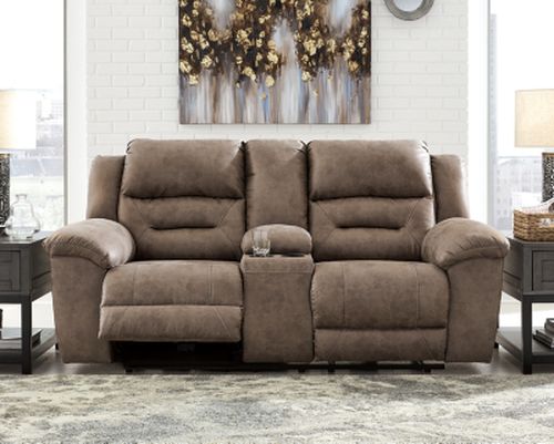 Stoneland Power Reclining Loveseat with Console, Fossil