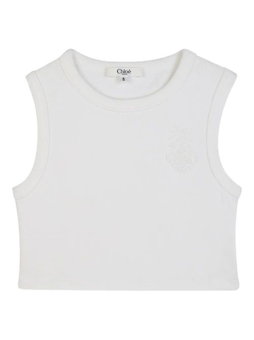 Embroidered Cropped Tank Top