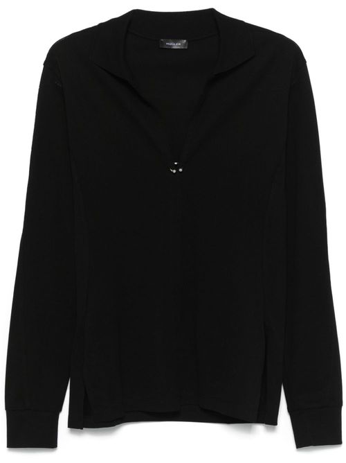Pierced polo shirt - Black