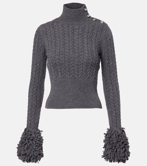 Cable-knit wool and cashmere sweater