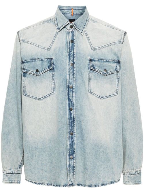Press-stud denim shirt - Blue
