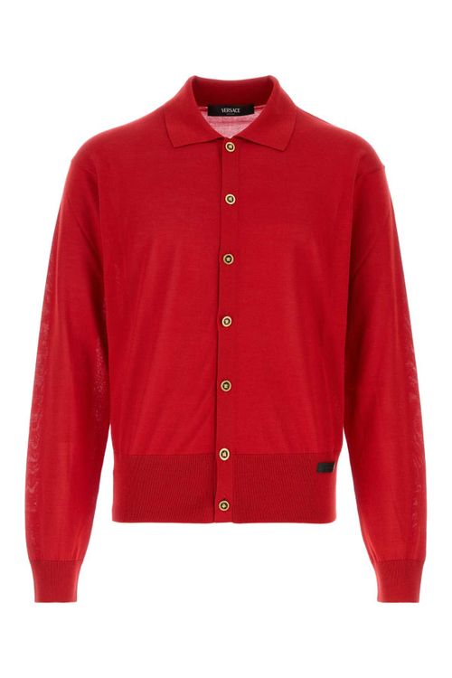 Red Silk Blend Cardigan