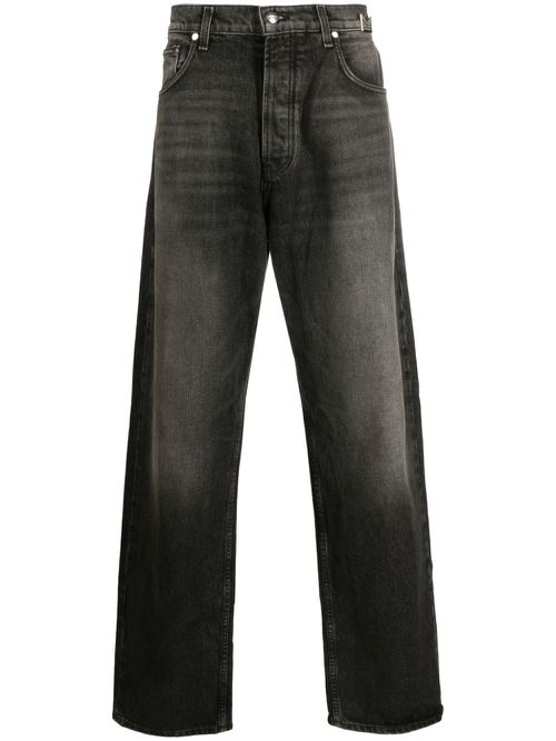 Mid-rise wide-leg jeans - Black