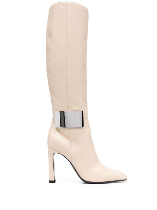 SR Miroir 110mm knee-length leather boots - Neutrals