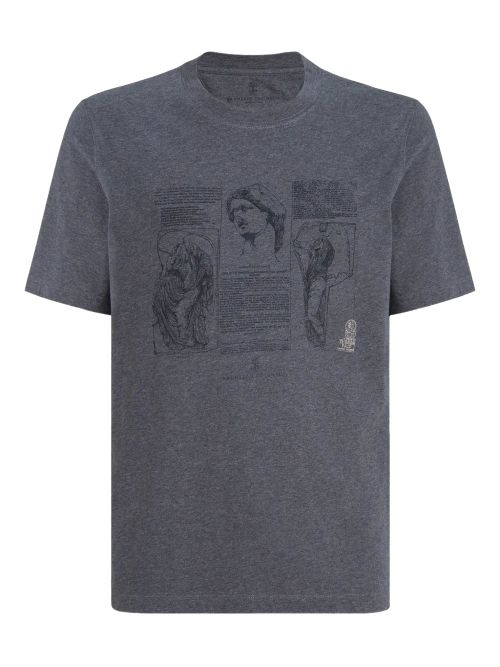 Graphic-Print Crew-Neck T-Shirt — Charcoal