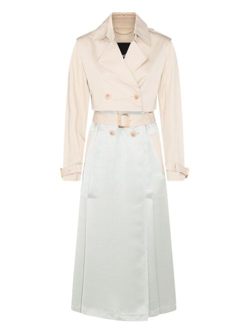 Add double-breasted trench coat - White