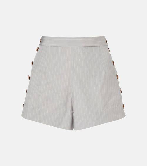 Elle pinstripe cotton shorts
