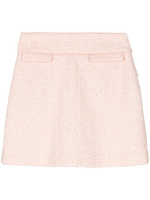 Tweed A-line miniskirt - Pink