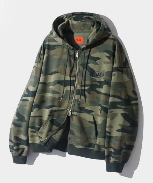 VLAD Washed Camouflage Hooded Zip-Up_Green