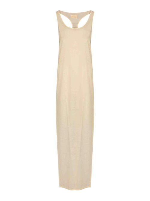 The Long Tanktop Dress In White Wool Jersey