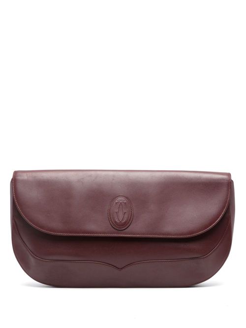 1990s logo-embossed flap clutch - Red