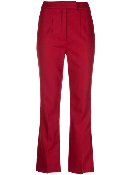 1990s straight-leg wool trousers - Red
