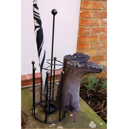 Umbrella and Boot Stand - Steel - L30.4 x W30.4 x H83.8 cm - Black
