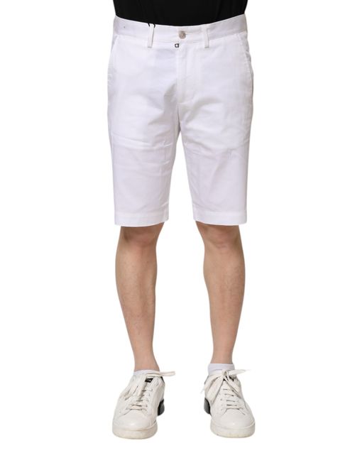 Cotton Stretch Bermuda Shorts — White