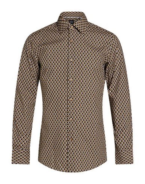 Man Shirt Black Size 15 Cotton, Elastane