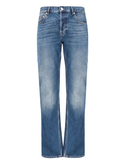 Men's Denim Jeans with Cow Leather Details
