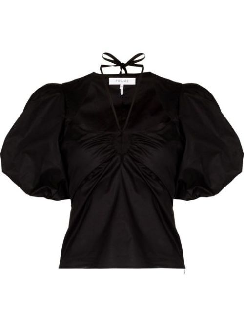 Puff-sleeve blouse