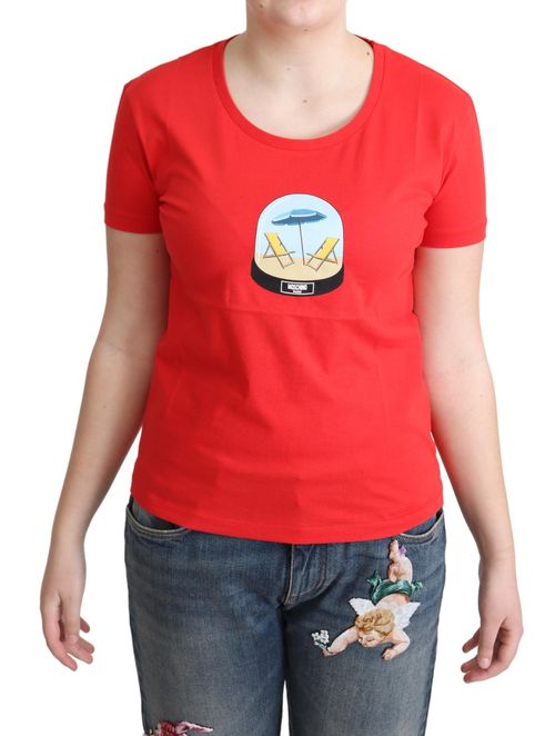 Printed Cotton T-Shirt — Red