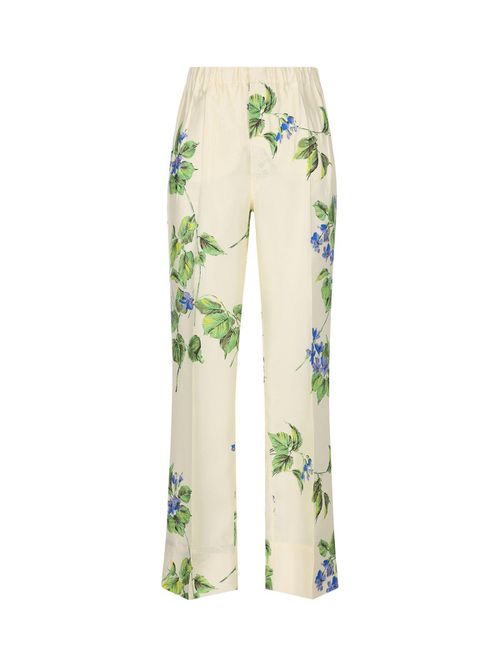 Floral-printed Elasticated Waistband Trousers