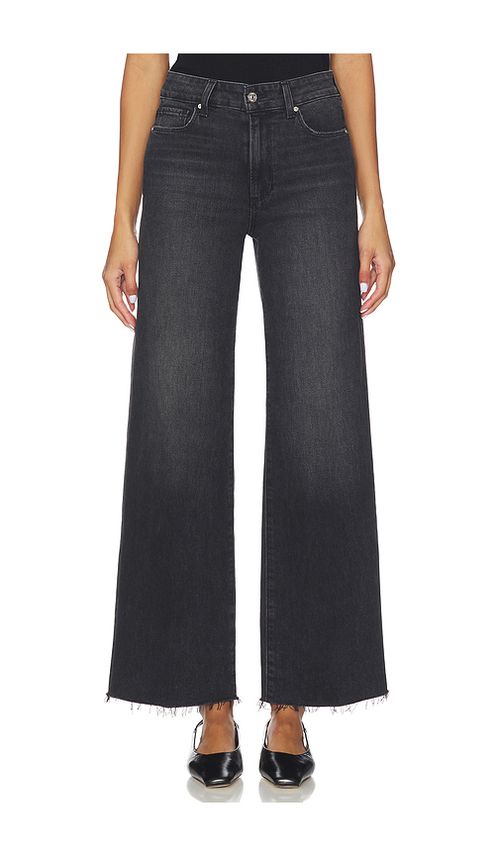 PAIGE Anessa Wide Leg Jeans in Black. - 33 also