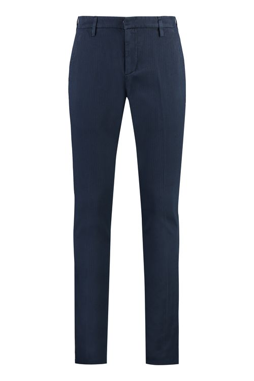 Men's Cotton Chino Trousers with Roll-Up Ankle Cuffs