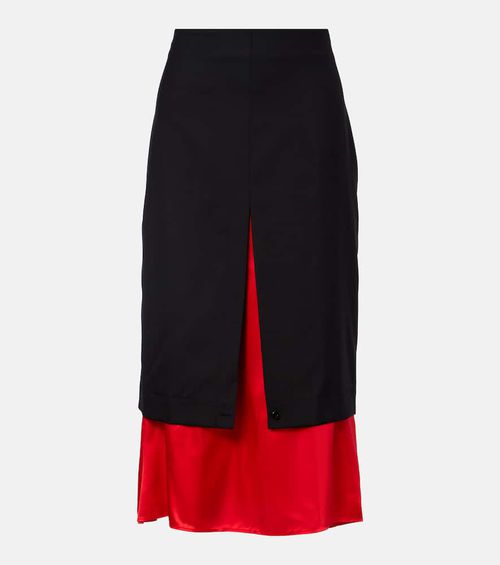 Róhe Layered wool midi skirt