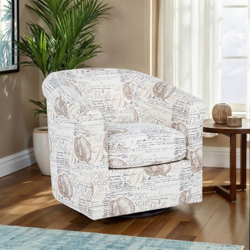 Linon Kaye Swivel Accent Chair, Cream