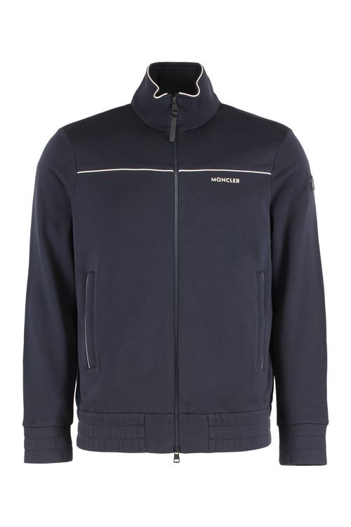 Blue Zip-Up Logo Sweatshirt