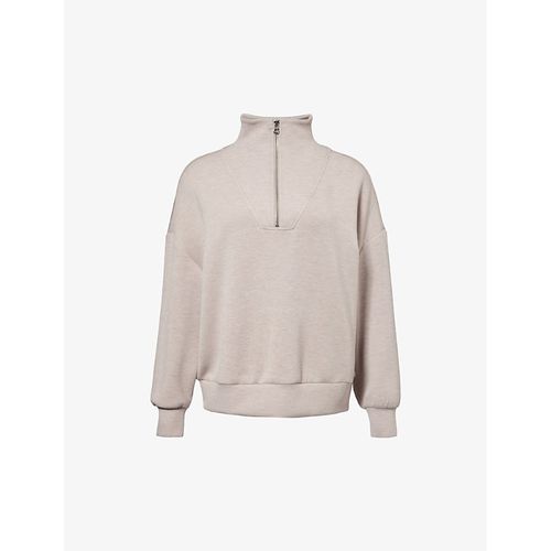 Womens Taupe Marl Hawley Relaxed-fit Stretch-woven Sweatshirt XS