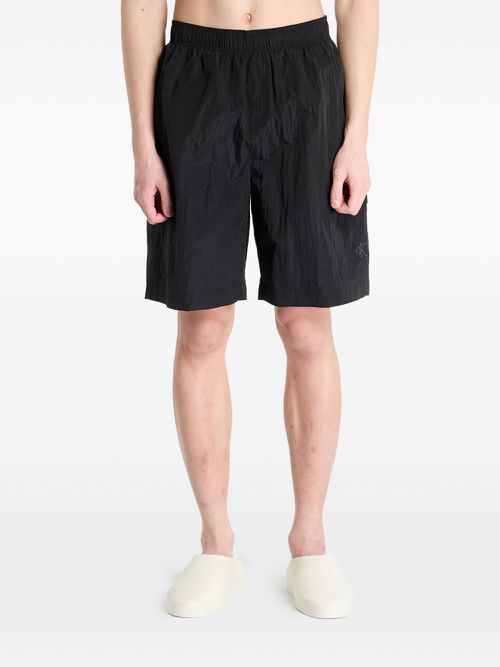 Logo-embroidered swim shorts - Black