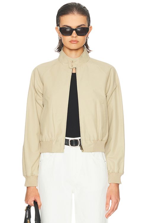 NILI LOTAN Lauzerte Bomber Jacket in Khaki - Beige.  S also in