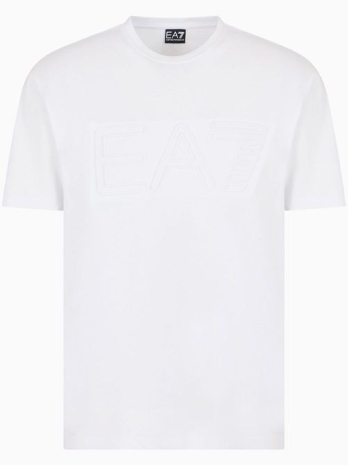 Ea7 Emporio Armani logo-embossed T-shirt - White
