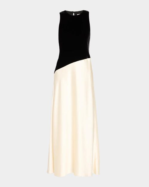 Vivian Sleeveless Two-Tone Velvet & Satin Gown