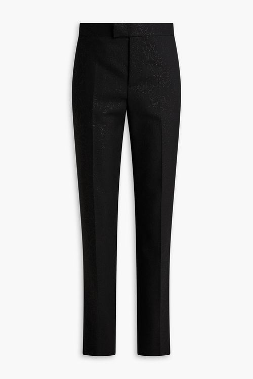 Metallic wool-blend twill pants - Black - IT 48