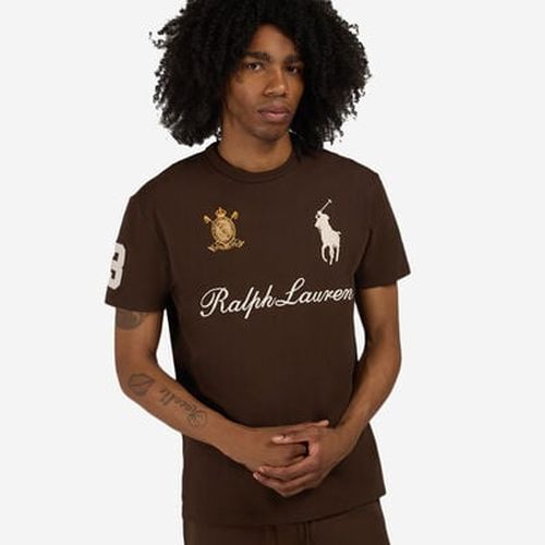 Men's Script Novelty Patch T-Shirt in Brown