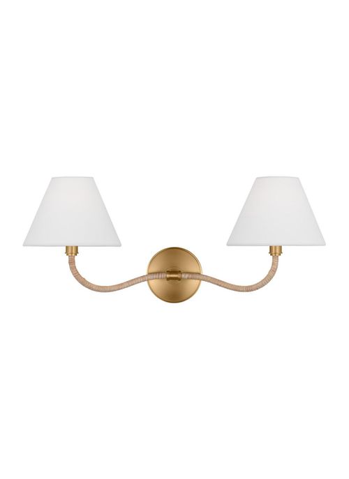 Burnished Brass Two Light Wall Sconce from the Laguna Collection