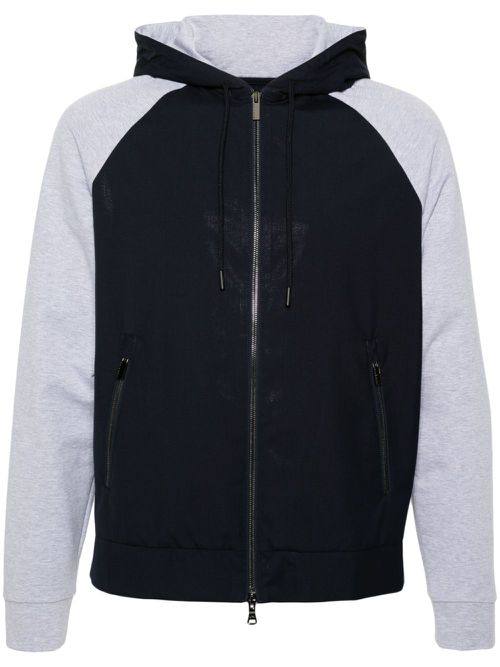 Panelled hooded jacket - Blue