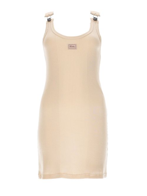 Mini dress with logo patch