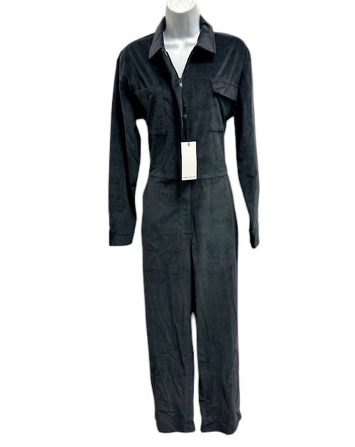 Women's Big Wig Corduroy Long Sleeve Jumpsuit In Grey