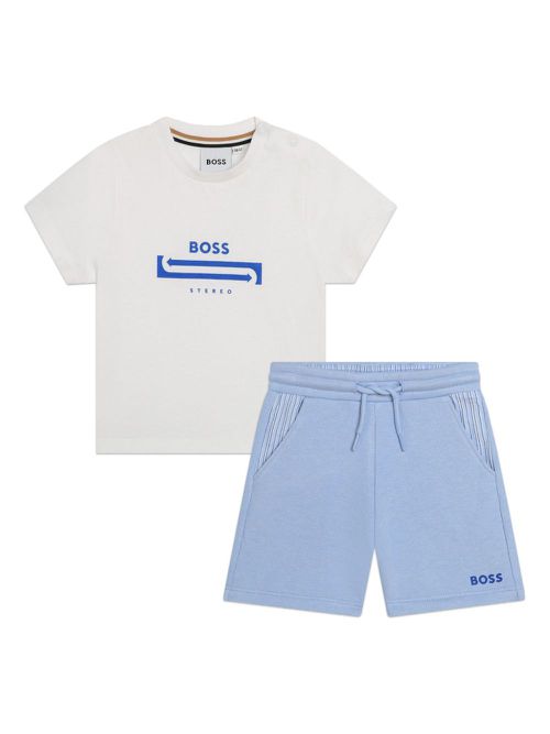 Logo-print cotton shorts set - White