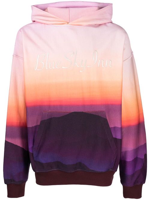 Graphic-print cotton hoodie - Pink