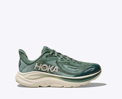 HOKA Clifton 10 Shoes in Fern/Truffle Salt