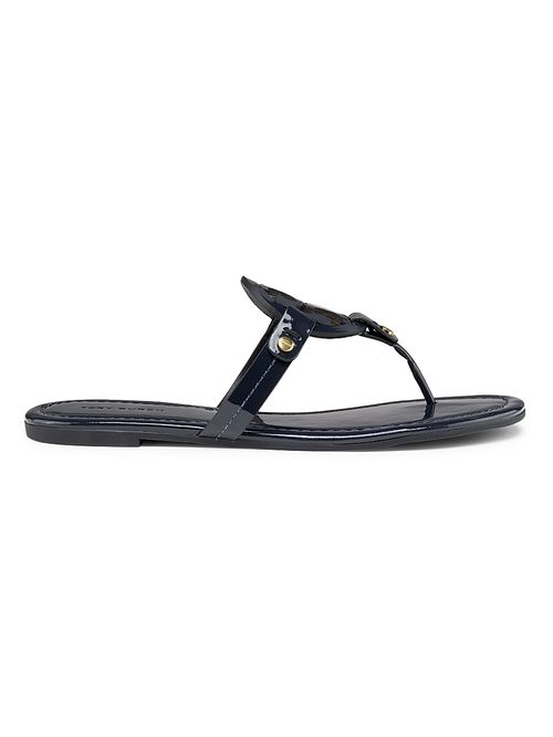 Women's Miller Patent Leather Thong Sandals - Navy