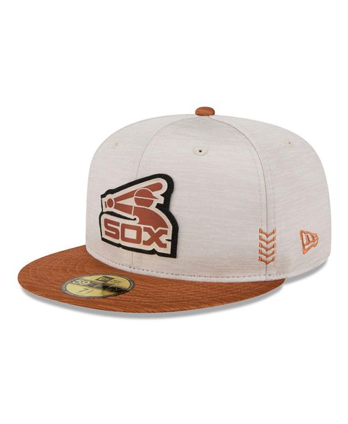 Men's Stone, Brown Chicago White Sox 2024 Clubhouse 59FIFTY Fitted Hat - Stone, Brown