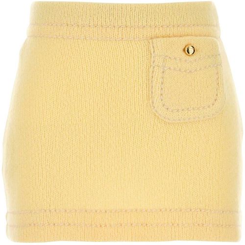 Prada Yellow Cashmere Mini Skirt