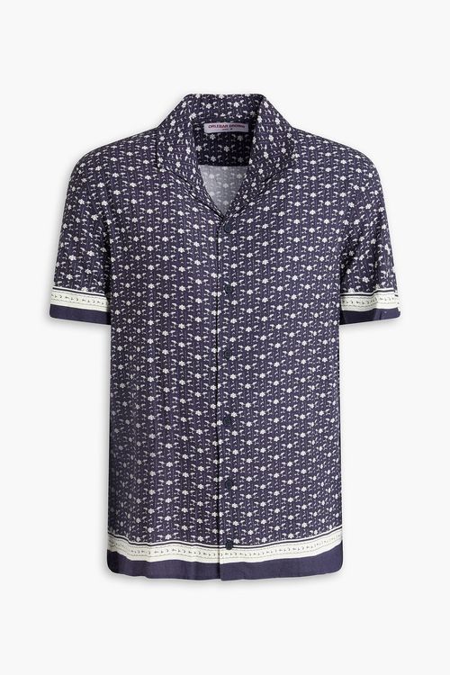 Hibbert printed piqué shirt - Blue - S
