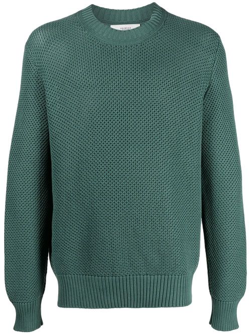 Round neck cotton jumper - Green