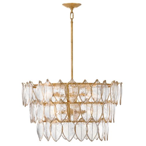 Distressed Brass LED Chandelier from the Amira Collection