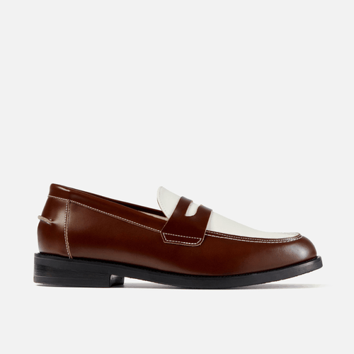 Men's Wilde Chestnut + White Penny Loafer