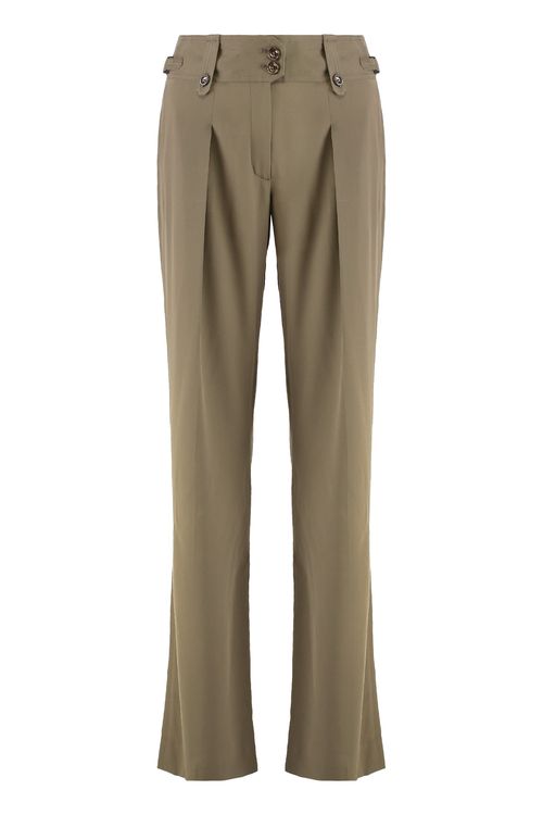 Silk Trousers with Side and Back Welt Pockets